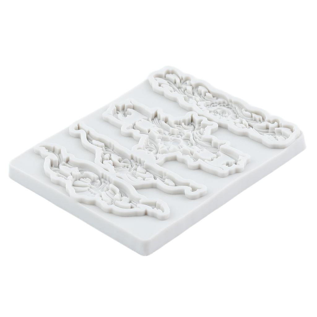 Силиконовые формы с барочным бордюром, рельефные формы для цветов, форма для мастики, инструменты для украшения торта, топпер для кексов, форма для конфет, шоколада, гампасты