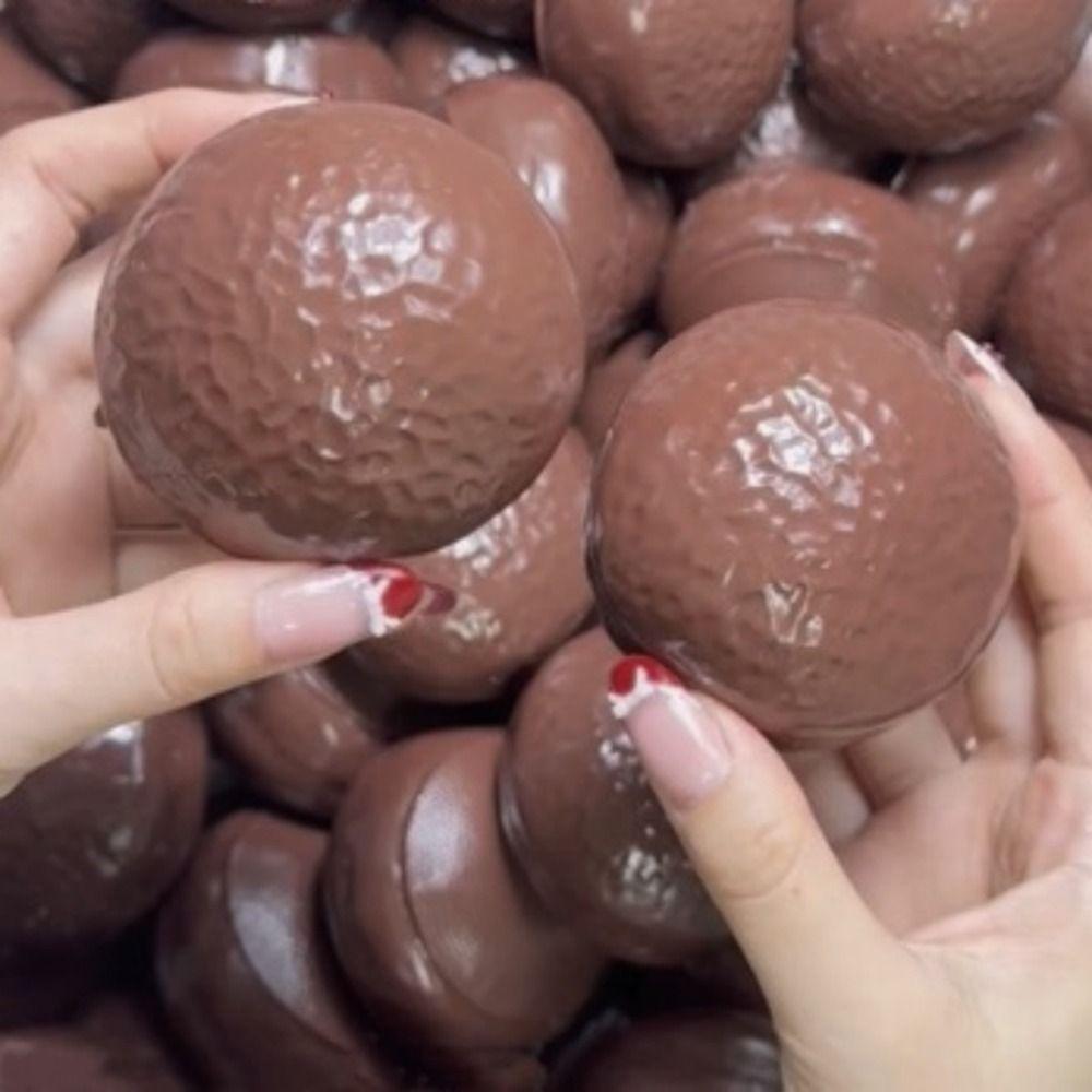 Round Blocks Filled Chocolate Pie Squishy Shapeable Sensory Fidget Ball Children Gifts