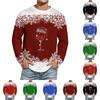 Men's Christmas Printed Imitation Cotton Long-sleeved Shirt