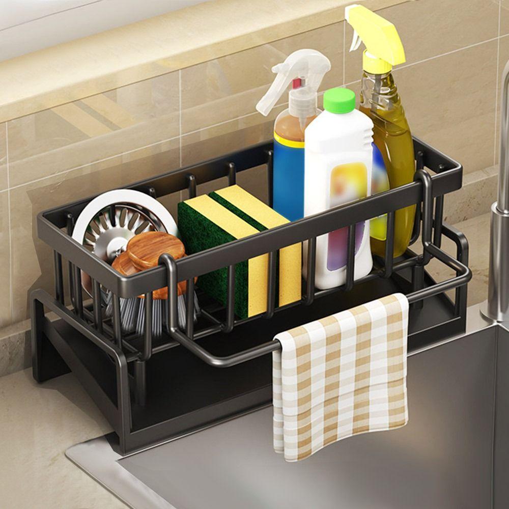 Rag Organizer Self-draining Sink Shelf ABS Soap Basket Bathroom Shampoo Shelves