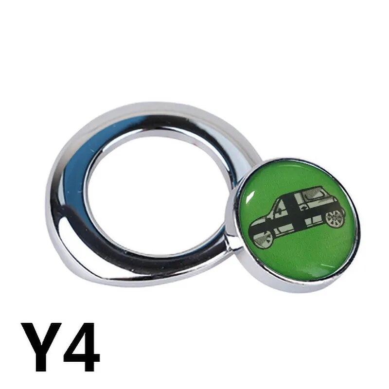 Одна кнопка «Пуск», декоративная наклейка для автомобиля, серебристый и черный металлический материал, эпоксидная смола, узор для MINI COOPER R55 R56 R60 R61