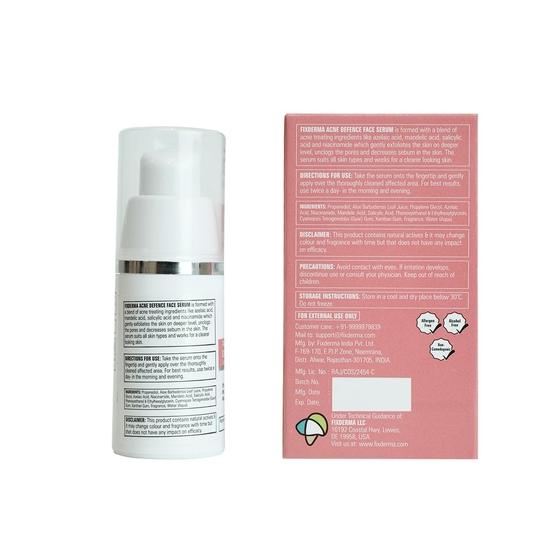 Fixderma 2% Сыворотка с салициловой кислотой для лечения акне и пятен с 5% азелаиновой кислотой и 4% миндальной кислотой, сыворотка для лица для жирной кожи - 30 г…