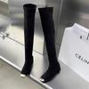 2024 Winter New Women's Designer Square Toe Suede Comfortable Tall Warm Elegant Fashion Boots