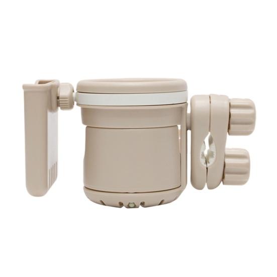 Выдвижной держатель для стакана для коляски с кронштейном для телефона 3 в 1, нескользящий, прочный держатель для коляски, вращающийся на 360 градусов, держатель для напитков