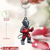 2D Acrylic Flat Cute Welder Acrylic Keychain, Suitable for Backpack and Car Key Decoration, Perfect Gift for Badminton Lovers,holiday Party Decoration