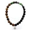 Bracelet - A Bijoux - Epidote from Myanmar - Matte Black Onyx - Wood - 19-20 Cm
