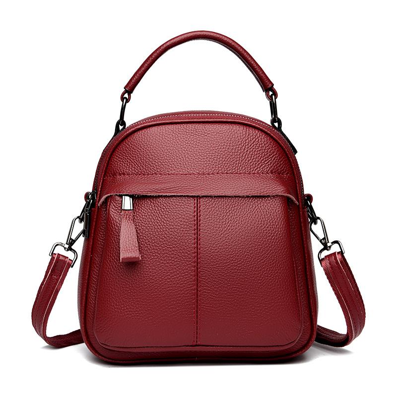 Кожаный рюкзак Tide Anti-Theft Double Backpack для женщин Oblique Span Bag для путешествий на открытом воздухе