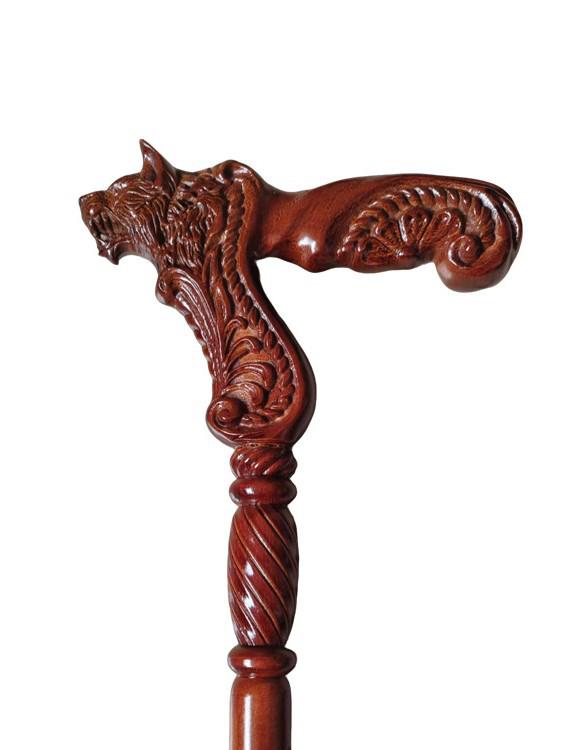 Новая трость для ходьбы из массива бука: Разборная палка из 2 частей с дизайном головы волкособаки