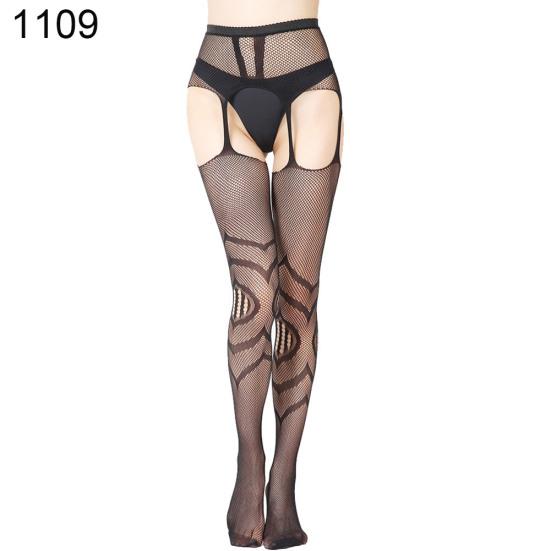 Женские эротические колготки с открытой промежностью и кружевными подтяжками, прозрачные колготки, чулки