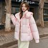New winter versatile hooded padded jacket loose and thickened warm small down padded jacket women