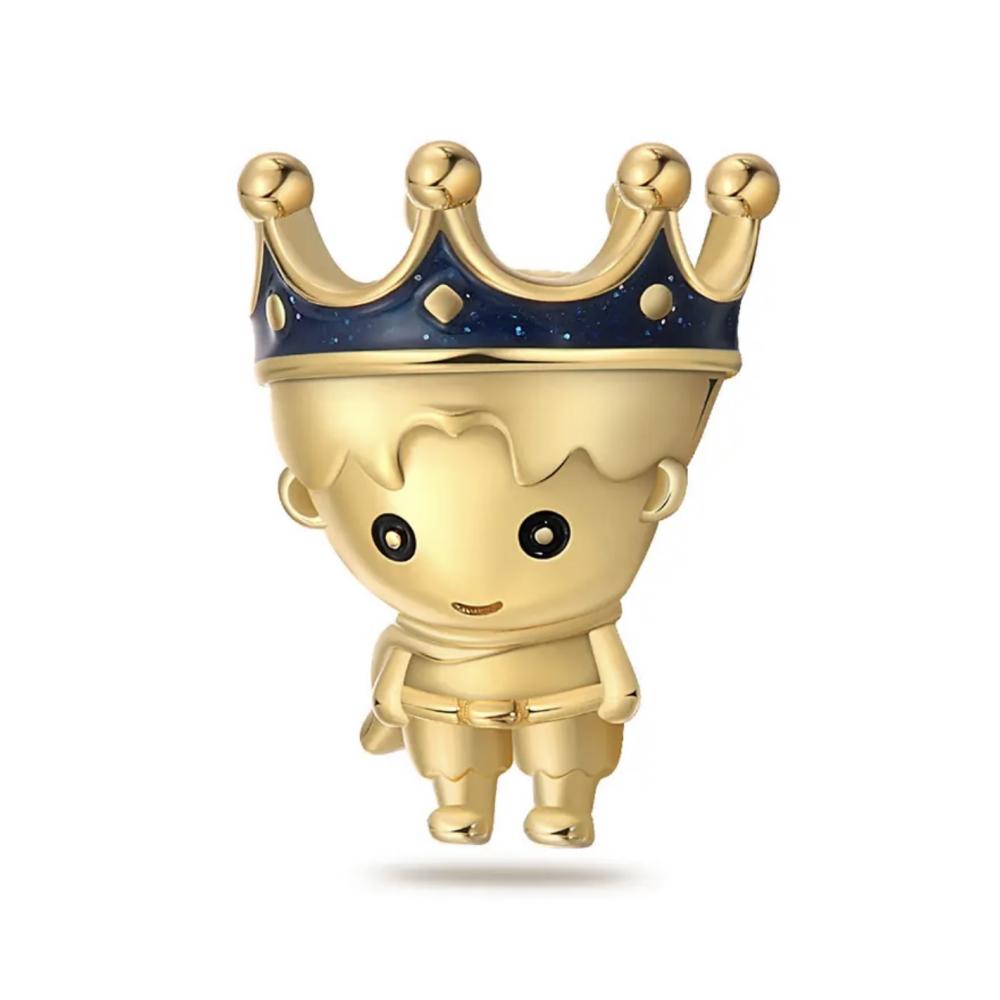 Шарм-корона из сосновых шишек с покрытием из 18-каратного золота, подходит для оригинального браслета, сияющий бусина, сделай сам, женские украшения, подарок, медный брелок, украшения, подарок