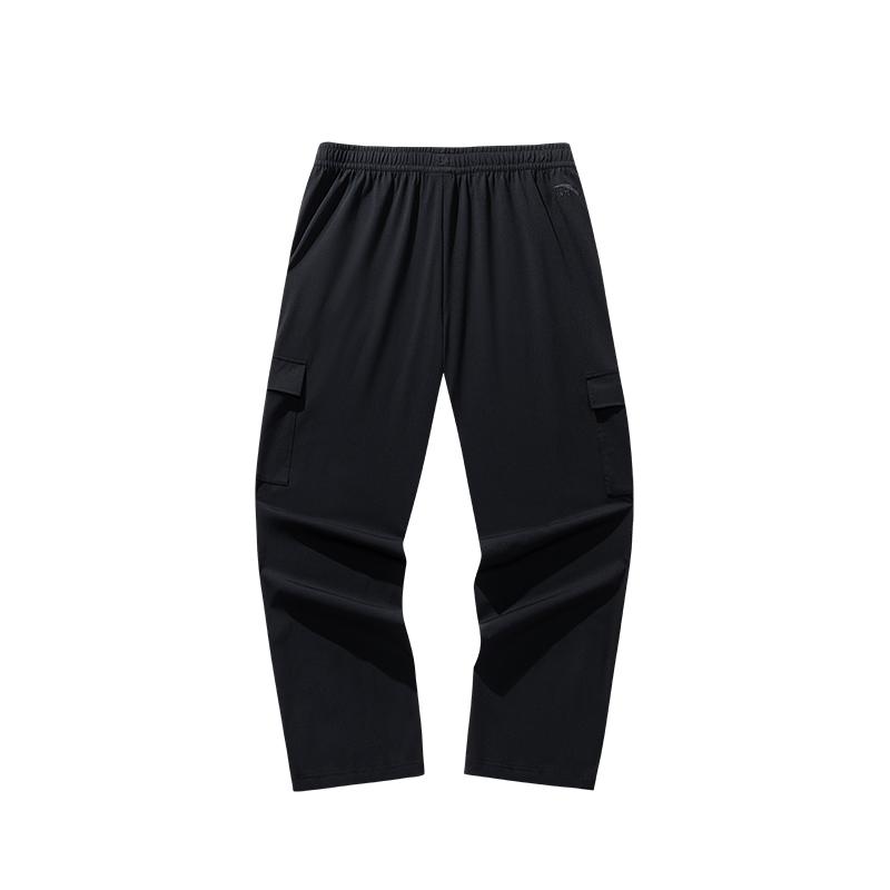 Anta Удобные Простые Универсальные Свободные Прямые Штанины Средняя Посадка Модные Повседневные Брюки Женские низы Базовый-Черный 162528305-1