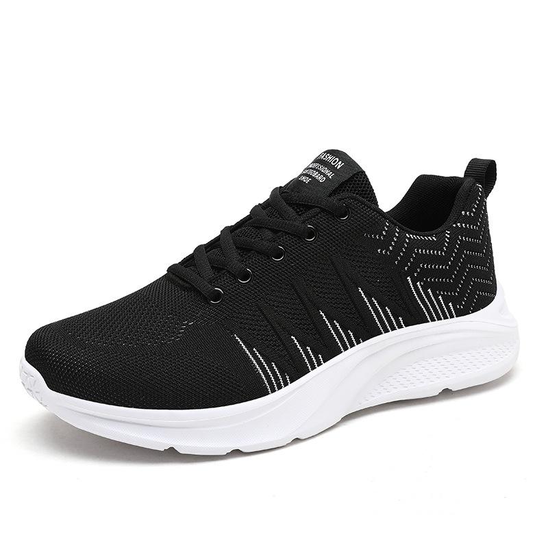 Popular Men's New Breathable Fly-woven Mesh Sports Shoes Soft Sole Light Running Casual Men's Shoes Tide