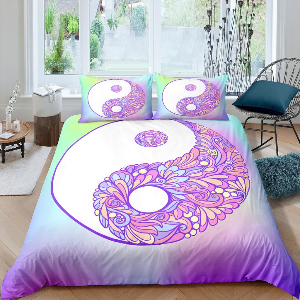 Комплект пододеяльника с принтом Инь и Ян 3D-принт Сплетни для детей, подростков, взрослых Покрывало для одеяла Королевского размера Комплект постельного белья из полиэстера