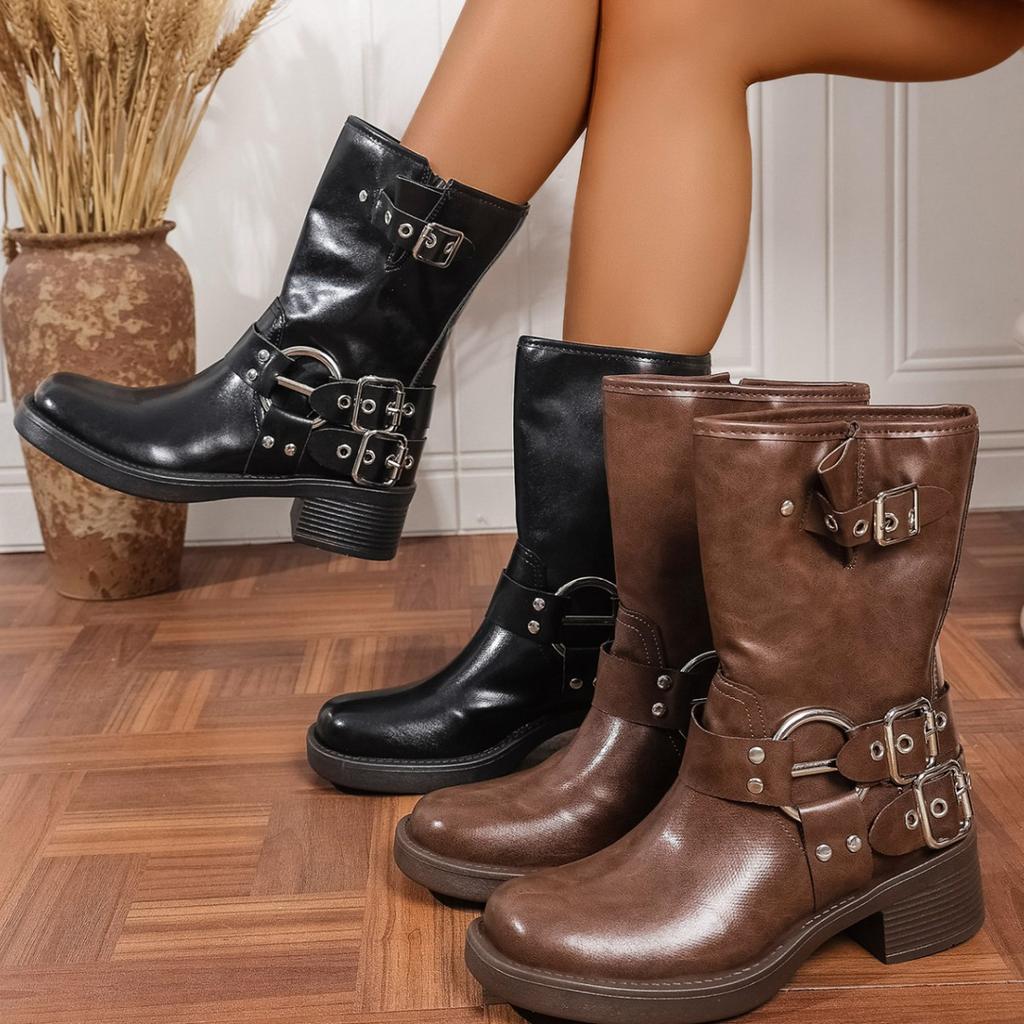 Sweet and Cool Retro Large Size Maillard Thick Heel Heightening Martin Boots Women's Autumn and Winter 2025 New Chelsea Boots Knight Boots