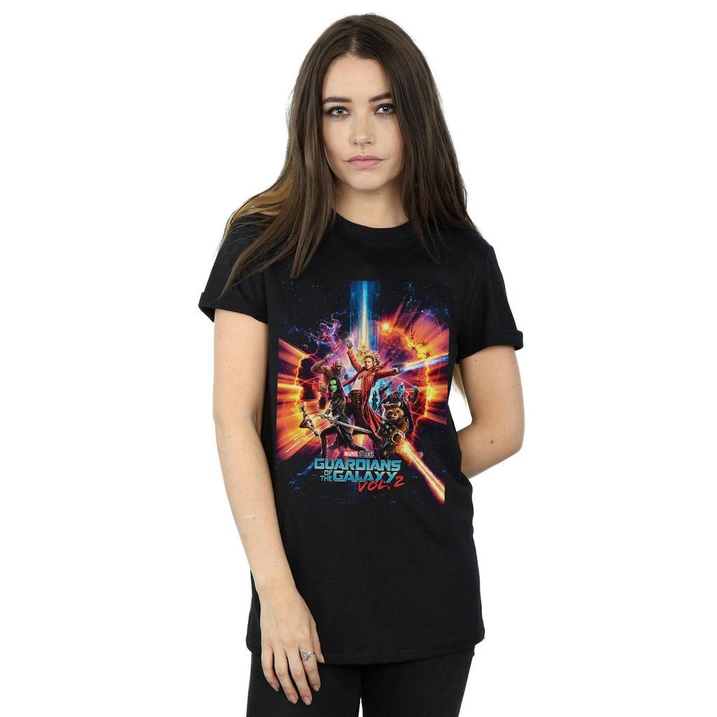Marvel Studios Womens/Ladies Guardians Of The Galaxy Vol. 2 Poster Cotton Boyfriend T-Shirt