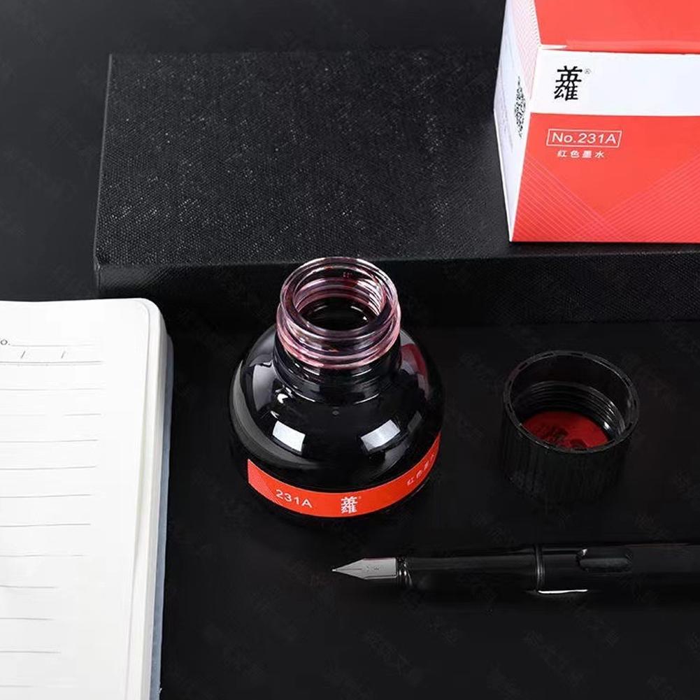 50/70/75 мл Пигментные чернила для перьевой ручки на водной основе, чернила для заправки, канцелярские товары, школьные, высокое качество, пишущие чернила для перьевой ручки, черные/красные