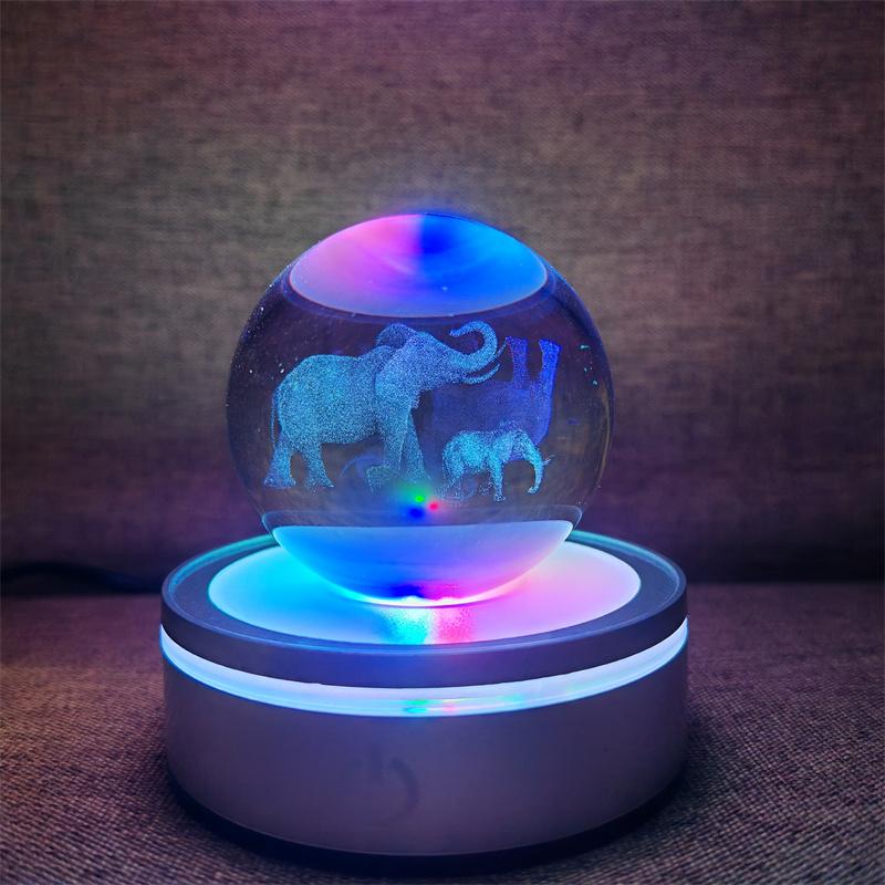 Хрустальный шар, ночные огни, светящаяся планета, галактика, астронавт, 3D RGB, лунная настольная лампа, атмосферная лампа, настольные украшения, подарки для детей