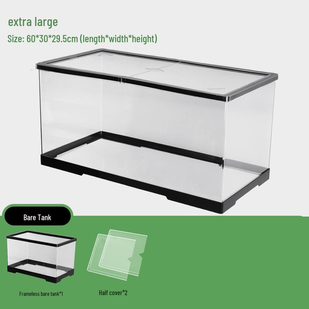 Компактный террариум для черепахи с платформой для обогрева - Элегантная настольная среда обитания с крышкой для экологичной гостиной