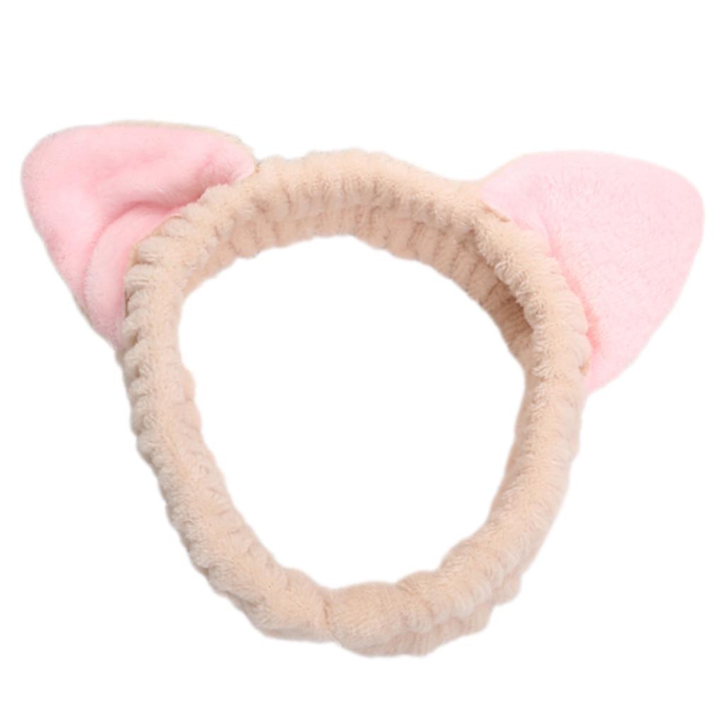 Милая плюшевая повязка на голову с кошачьими ушками для женщин и девочек, для мытья лица, вечеринки по случаю дня рождения, аксессуаров для ухода за кожей