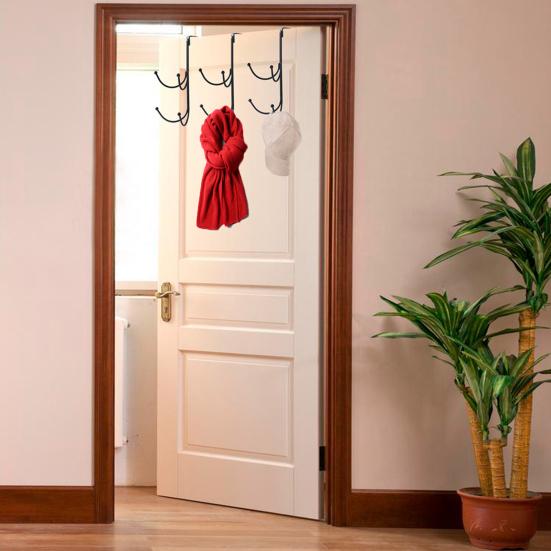 Двухслойный металлический крючок Yousheng, не повреждает дверь, простая установка, подвешивание рождественских венков, многоцелевой крючок для одежды
