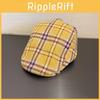 Vintage Japanese Plaid Beret Hat For Women With Short Brim Casual Fashion Accessory