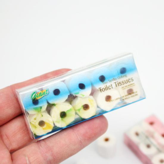 Миниатюрный кукольный домик, рулон туалетной бумаги, реалистичный мини-компактный съемный 1/12, миниатюры кукольного домика тонкой работы