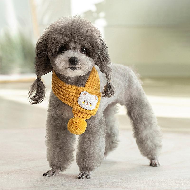 Шарф с рисунком медведя из мультфильма, кошки, собаки, милый теплый шарф для питомца, маленький щенок, котенок, рождественские подарки, товары для животных, аксессуары для щенков