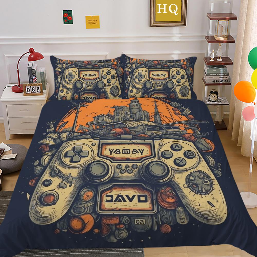 Комплект пододеяльников с 3D игровой консолью и принтом, домашнее постельное белье, односпальная кровать, одежда для мальчиков и детей, мягкий комплект постельного белья, чехол
