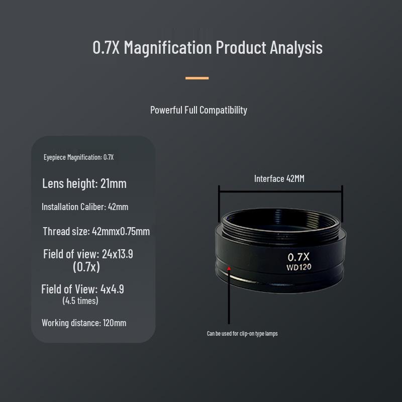 42mm Integrated Microscope Attachment Lens: 0.3X-0.7X HD Wide-Angle Magnification
