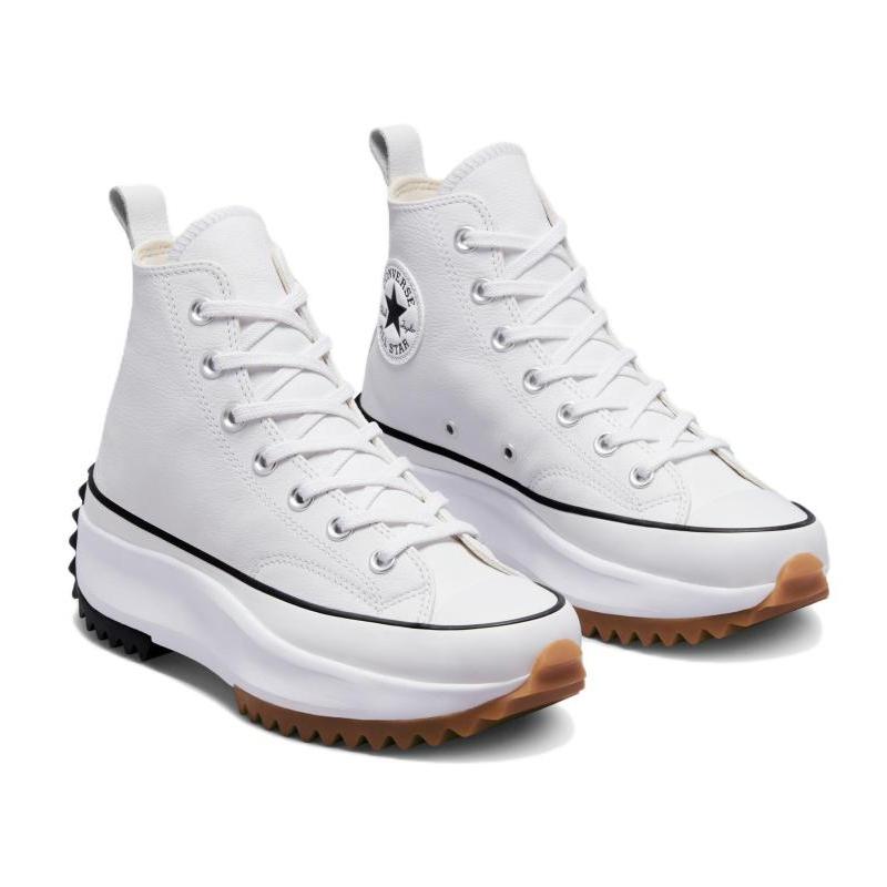 Converse Run Star Hike Удобные и Модные Кожаные Износостойкие и Легкие Высокие Кеды Унисекс Белые