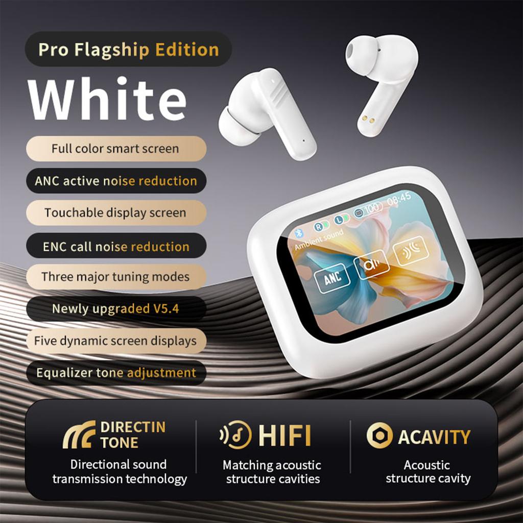 Full Color TouchScreen ANC Noise Canceling Headphones 134 Language Translation Headphones In-Ear Wireless Bluetooth Noise Canceling Headphones