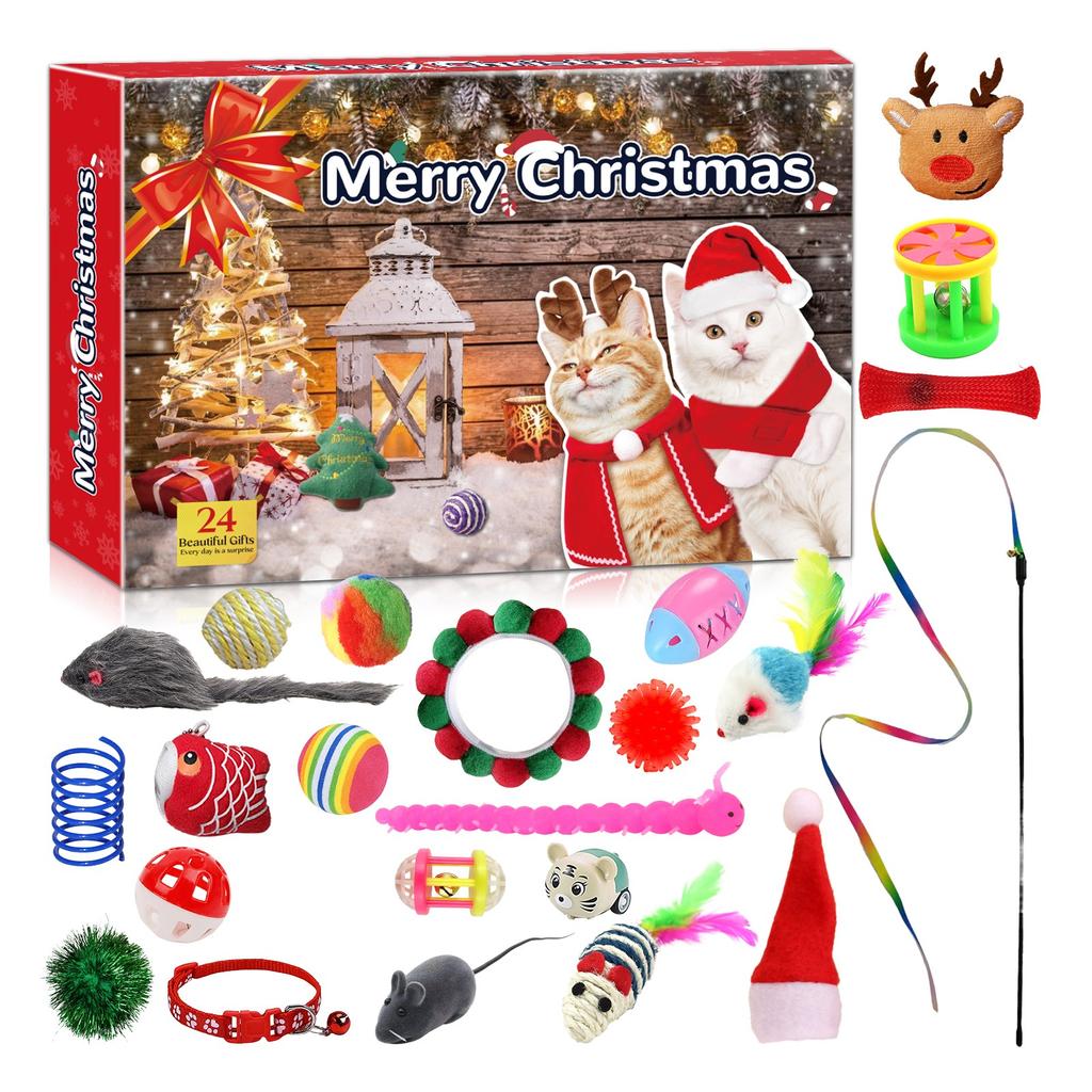 Pet Cat Christmas Hand-torn Gift Box Surprise Creative Christmas Toy