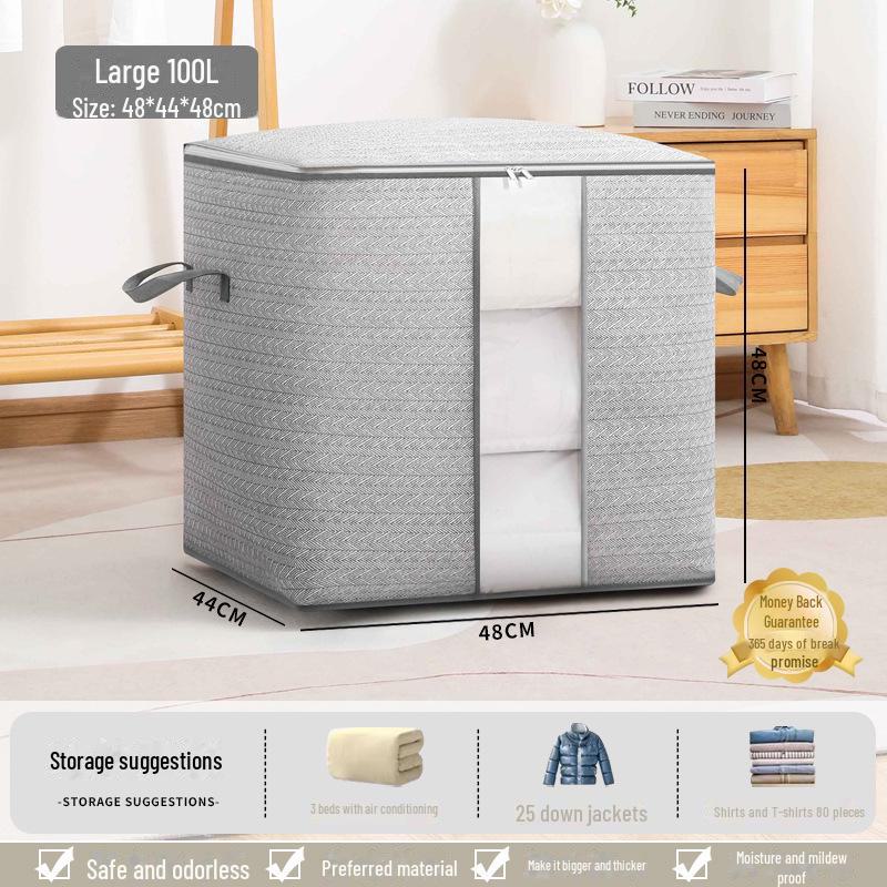 Большая вместительная сумка с застежкой-молнией и окном для хранения одежды и одеял