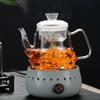 BORREY Induction Cooker Gas Stove Universal Heat Resistant Glass Teapot Steaming Tea And Boiling Teapot Multifunctional Tea Set