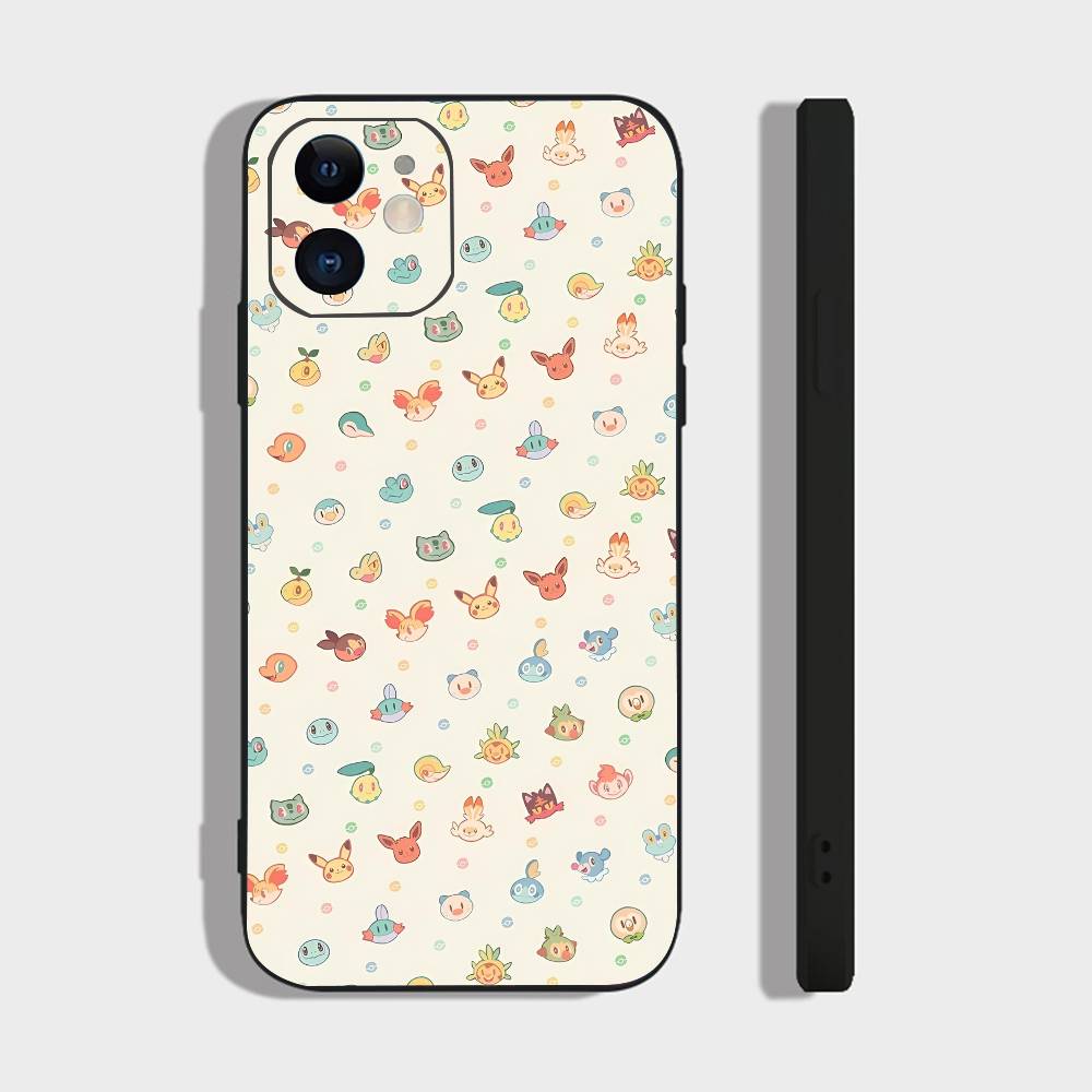 Милый рисунок для iPhone 17 Air 16 15 14 13 12 11 Pro Черный Мягкий Чехол для Телефона