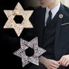 Six-pointed Star Brooch Vintage Fashion Luxury Men Suit Shirt Collar Badge Zircon Brooches Clothing Accessories Jewelry Gifts