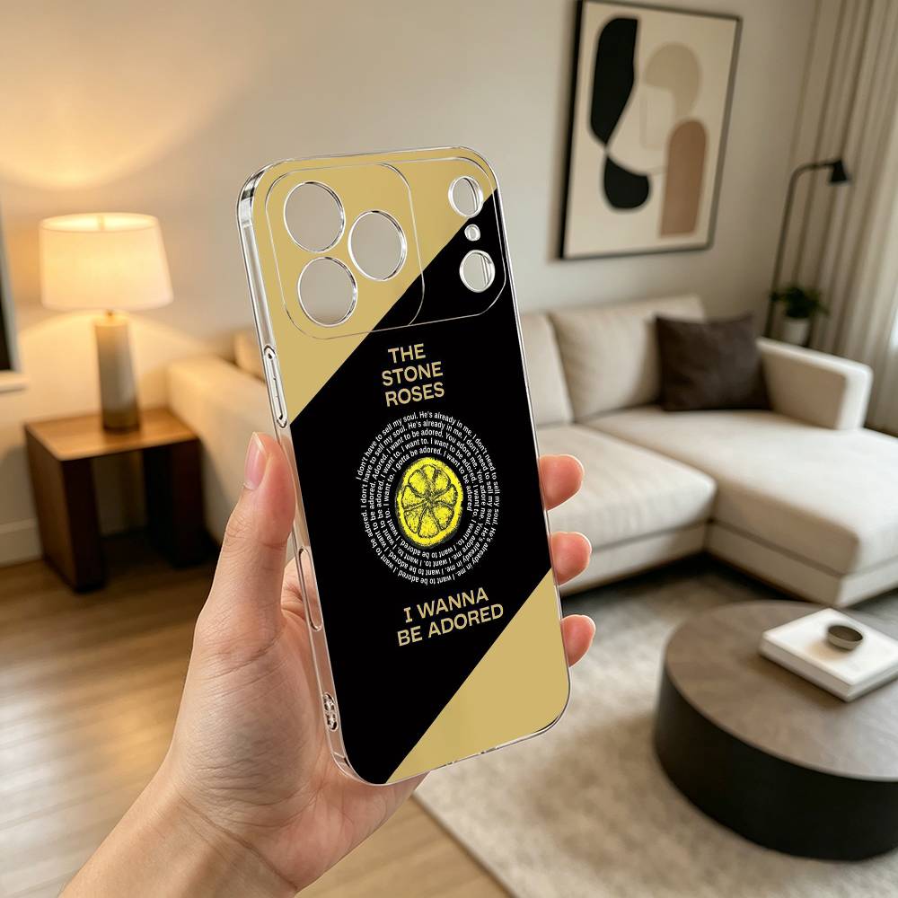 Чехол для телефона S-Stone Z-Roses Band Singer Для iPhone 17 16 15 14 13 12 11 Mini Pro Max Plus Прозрачная крышка
