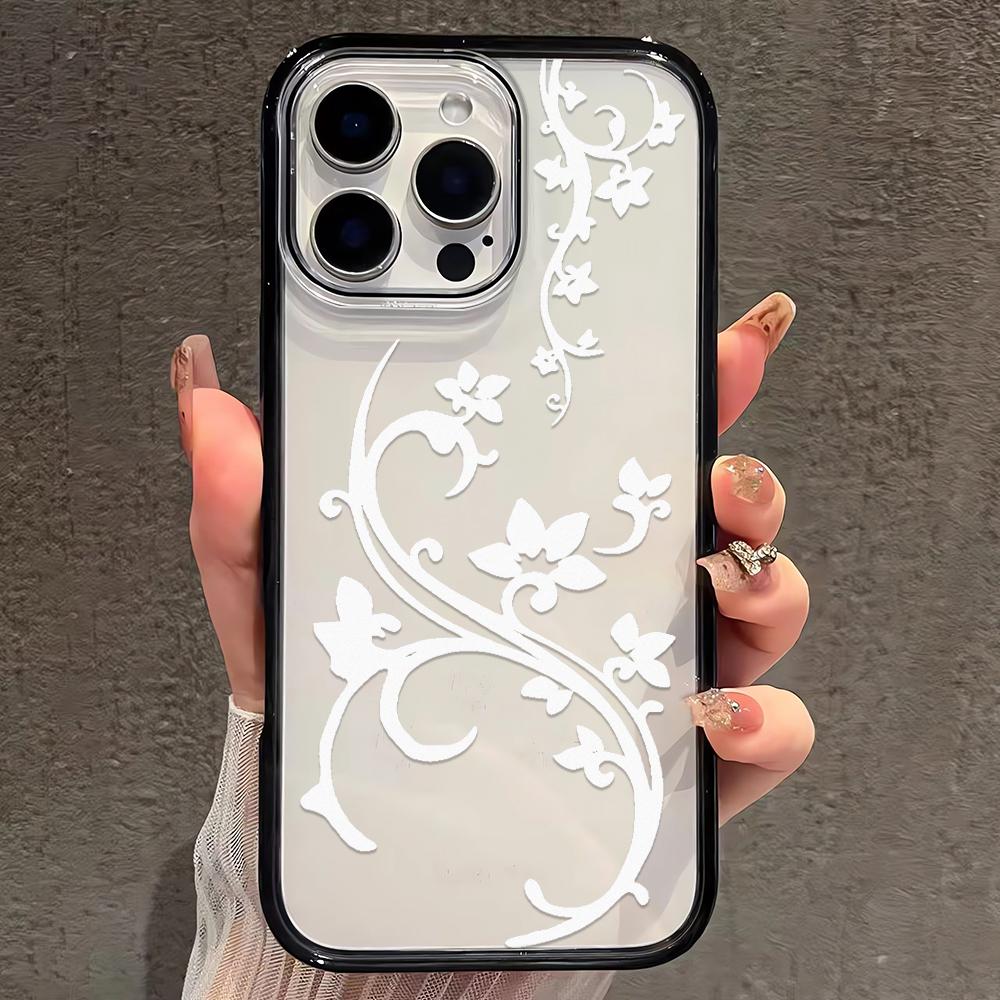 Простой Чехол Для Телефона С Цветами Для IPhone 17 Air 16 15 14 Plus 13 12 11 Pro Max Прочный Чехол Защита От Падения Funda Защитная Оболочка