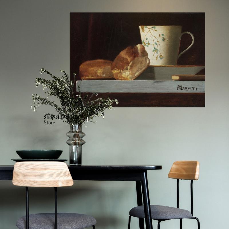 Натюрморт Завтрак Еда Столовая Кухня Коттеджкор Искусство Постер Холст Живопись Настенные Принты Картина для Комнаты Домашний Декор
