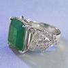 2023 Кольцо из стерлингового серебра 925 пробы прямоугольной огранки «изумруд» (10x12мм)