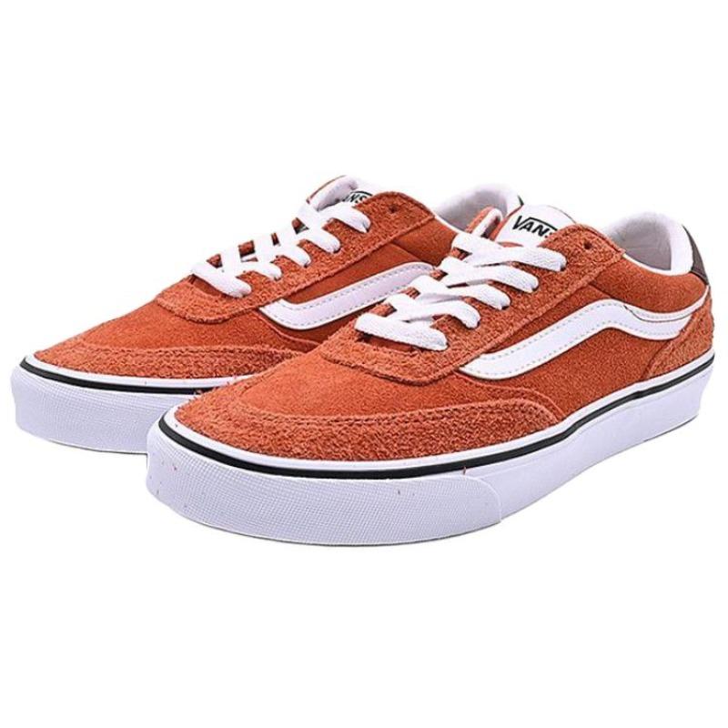 Vans Brooklyn LS Versatile Comfort Low Top Skate Shoes Men Orange VN000D7QBTO