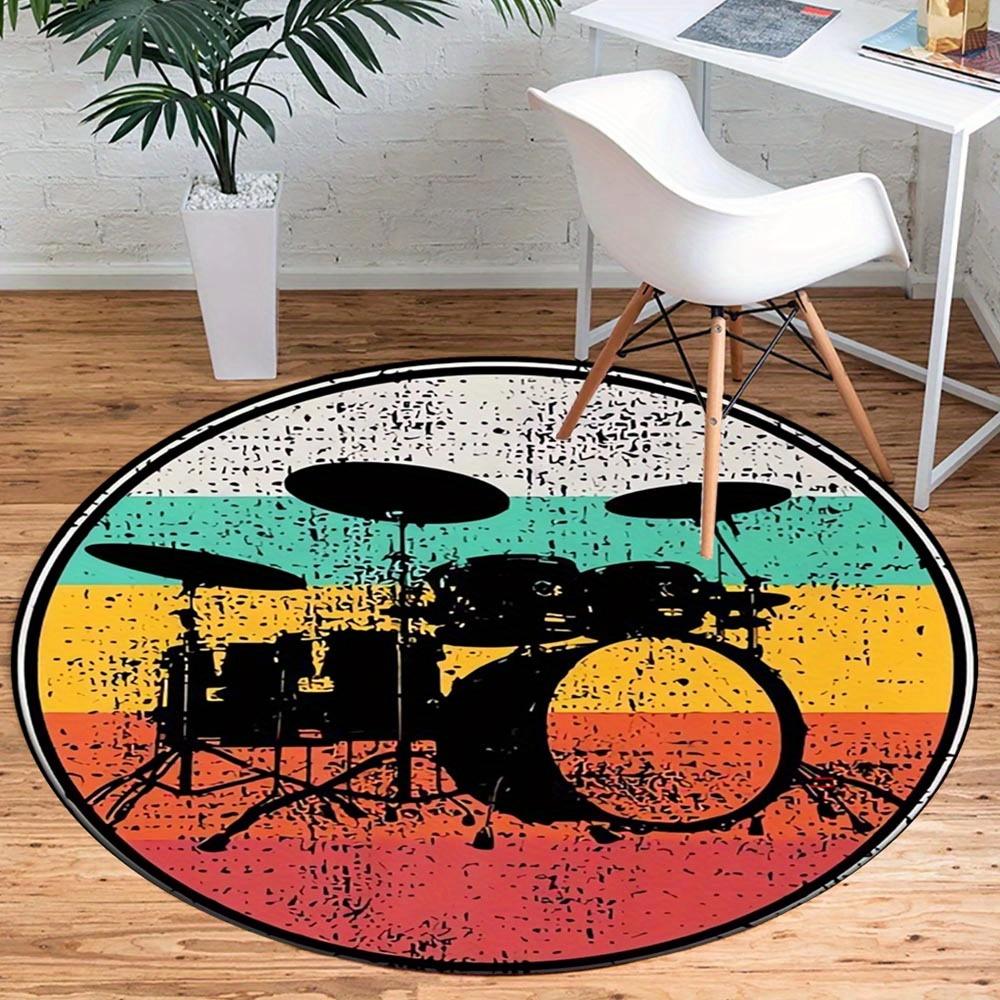 1pc Retro 1876493992 Pattern Round Floor Mat, Non-slip for Living Room Bedroom Chair Carpets Home Decor Gifts, Home Decor Room Decor Outdoor