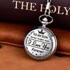 White Ancient Crown Large Waist Chain Pocket Watch with 'I Love You' Retro English Letters