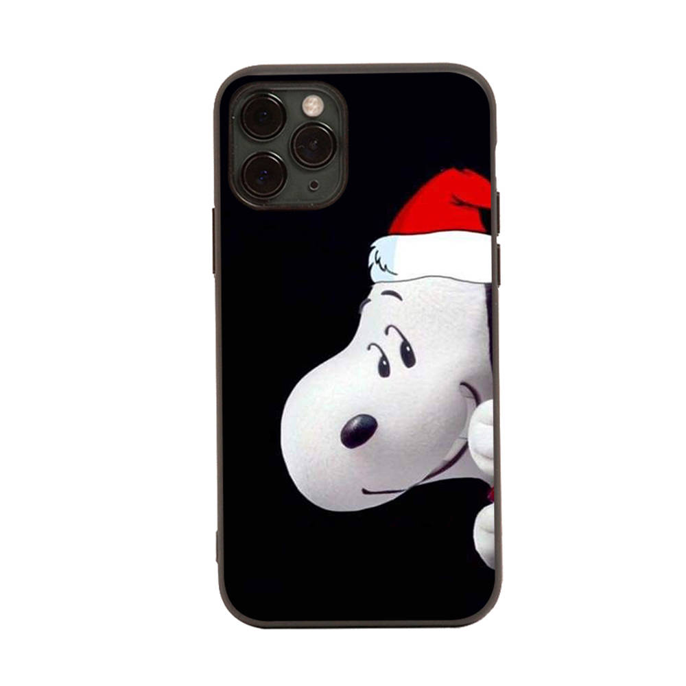 SM4 Snoopy Cartoon Black Sofe Case для iPhone 16 15 Plus 14 13 Pro 8 SE XR XS Max P30 Nova 5T Y5P Y6 Y7 Y8P Y9 Realme C30 C33 C31 VIVO Y36 V27