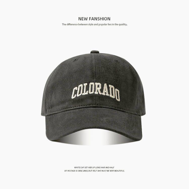 Women's Fashion Wide-Brim Embroidered Baseball Cap – Deep Coffee, Spring/Autumn, Japanese Style