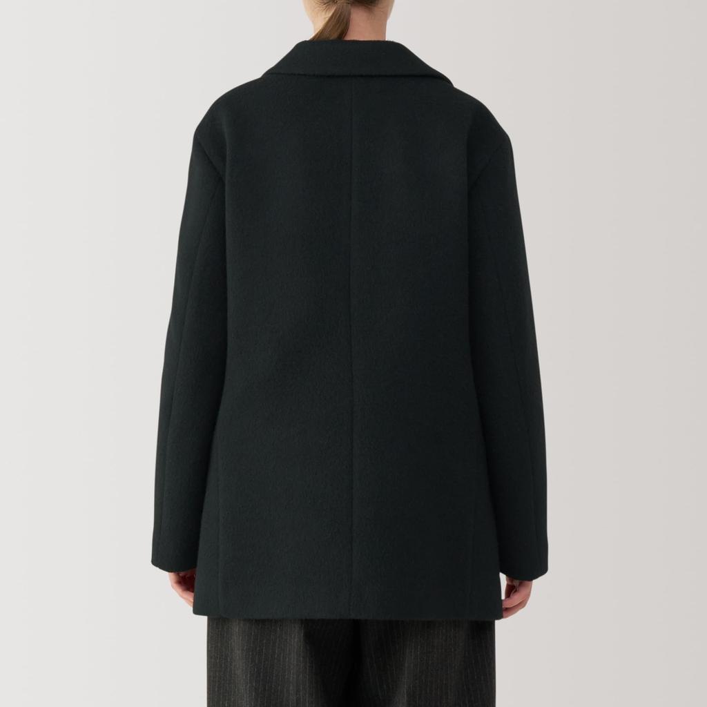 Куртка из смесовой переработанной шерсти MUJI Размер BD0ZFA4A Женское пальто, Черный, XL,