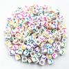 50Pcs 6mm 26 Letter Acrylic Loose Beads DIY for Necklace Bracelet Pendant Jewelry Making