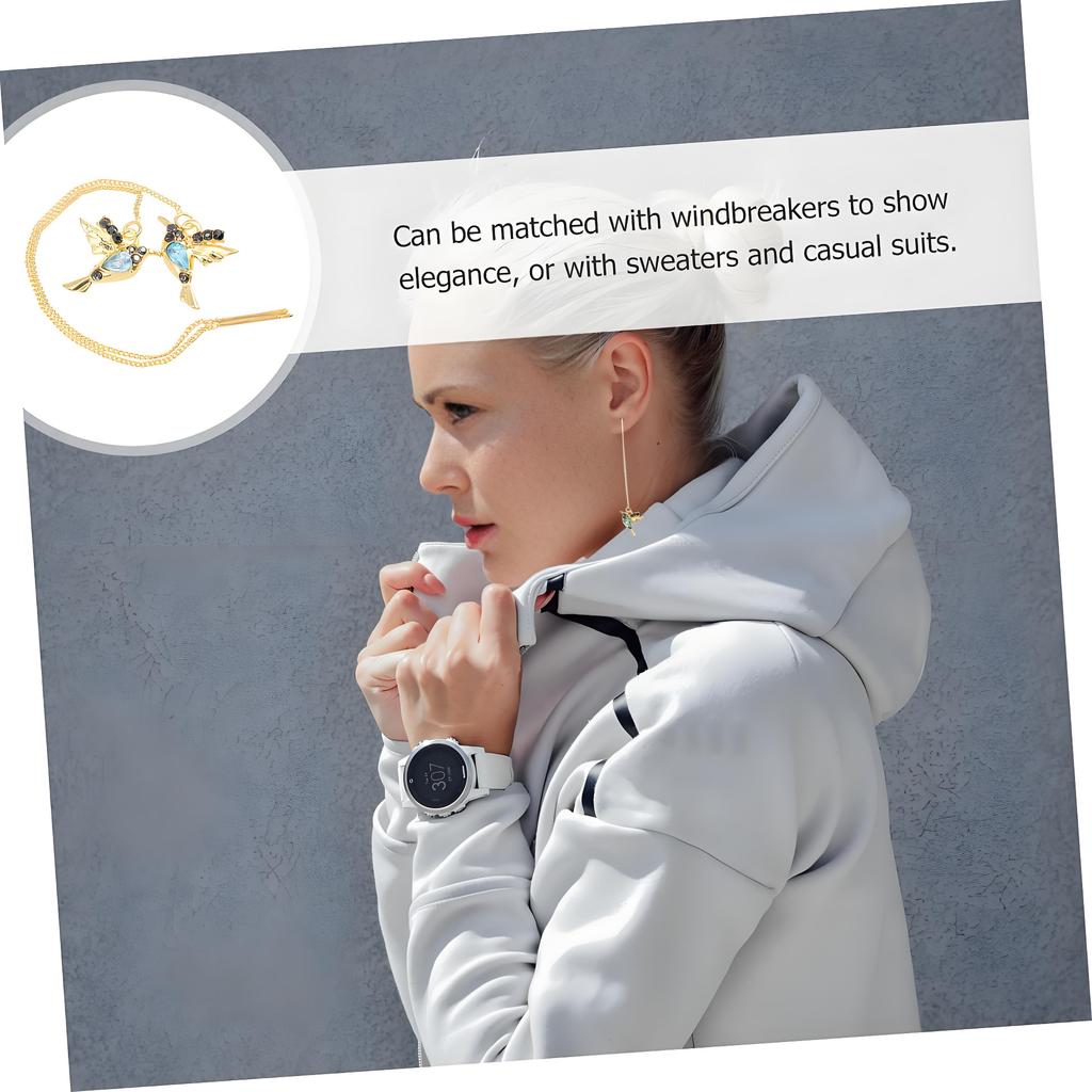 1 пара серег-цепочек со стразами в виде колибри для женщин, элегантные серьги-продевки, винтажный дизайн с птицами