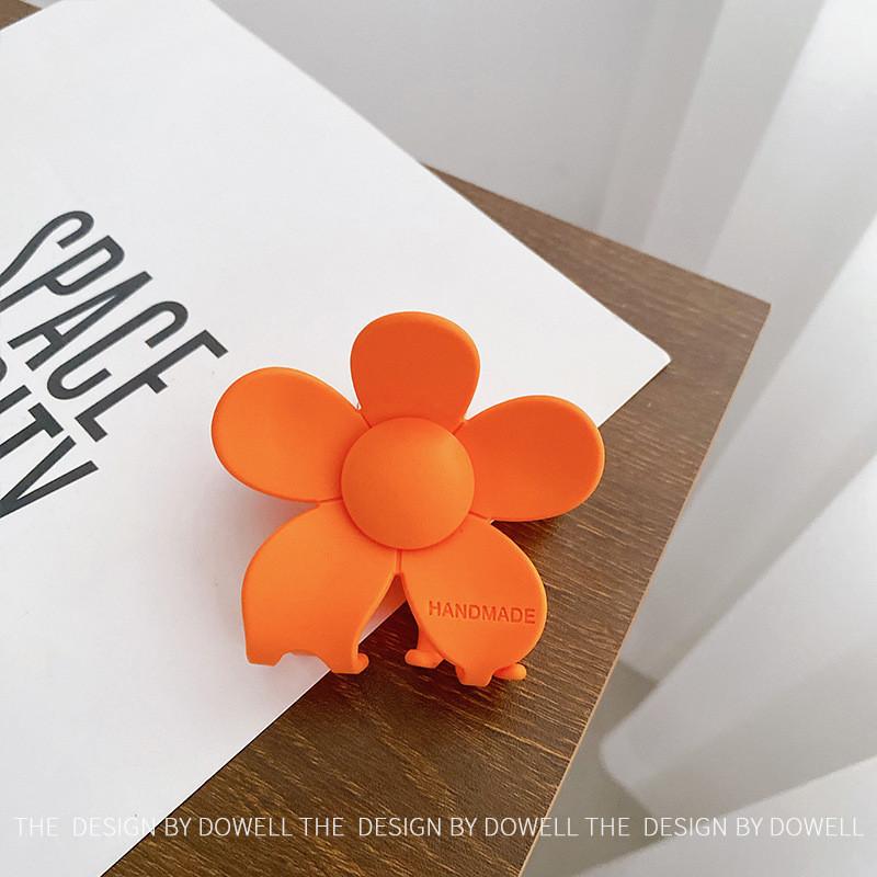 Stunning Floral Design Korean Style Hair Claw Clip In Lemon Yellow Deep Purple And Sky Blue